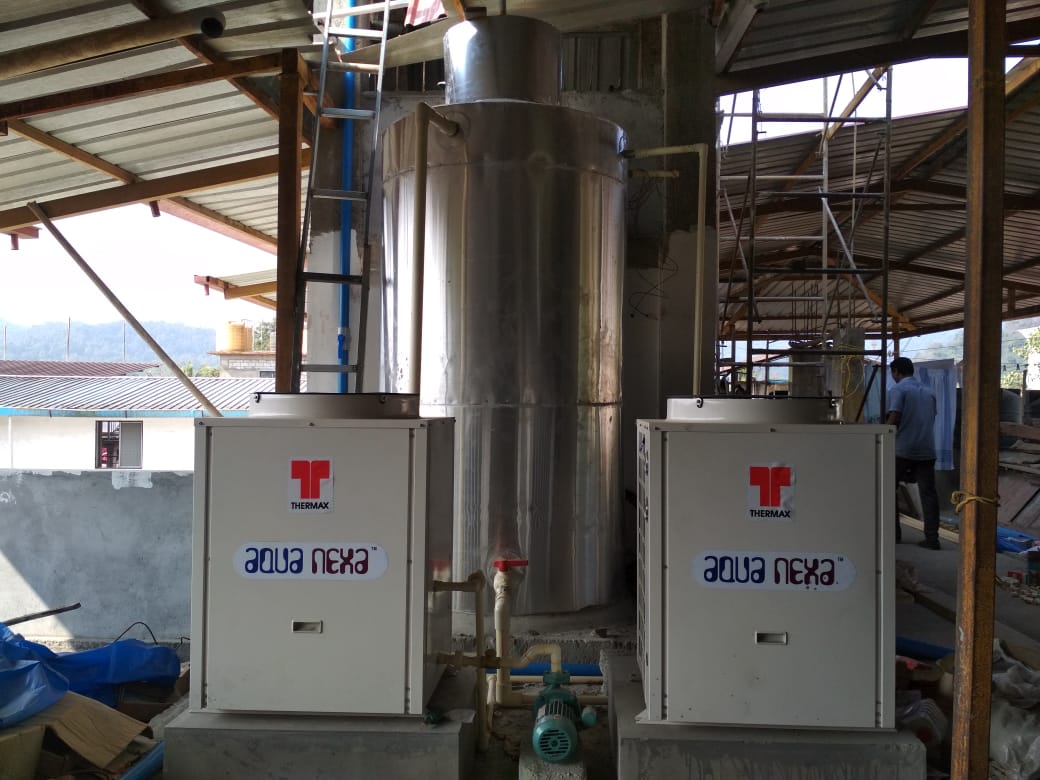 19km *2 No's Hot waterheat pump installation at Kollur for a lodge